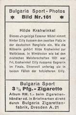 1932 Bulgaria Sport Photos #161 Hilde Krahwinkel Back
