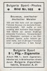 1932 Bulgaria Sport Photos #162 Christian Boussus [Boussus, zweifacher deutscher Meister] Back
