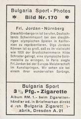 1932 Bulgaria Sport Photos #170 Olga Jordan [Frl. Jordan - Nürnberg] Back