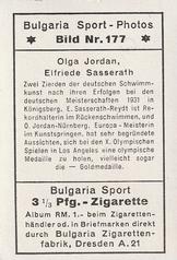 1932 Bulgaria Sport Photos #177 Olga Jordan / Elfriede Sasserath Back