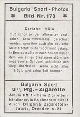 1932 Bulgaria Sport Photos #178 Ernst Derichs [Derichs - Köln] Back