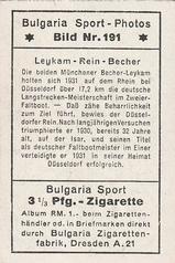 1932 Bulgaria Sport Photos #191 Leykam - Rein - Bechar Back