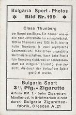 1932 Bulgaria Sport Photos #199 Clas Thunberg Back