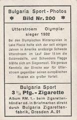 1932 Bulgaria Sport Photos #200 Sven Utterstrom Back