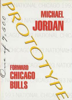 1993 America's Best National Convention Prototypes (unlicensed) #NNO Michael Jordan Back