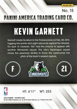 2015 Panini Father's Day - Thick #15 Kevin Garnett Back