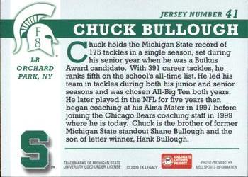 2003 TK Legacy Michigan State Spartans #F8 Chuck Bullough Back