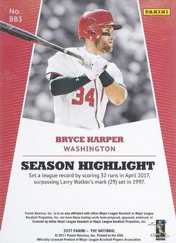 2017 Panini National Convention #BB3 Bryce Harper Back