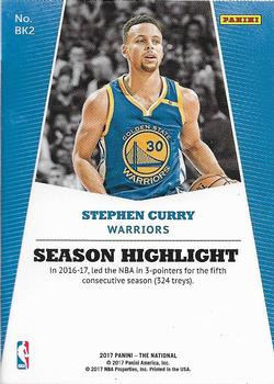 2017 Panini National Convention #BK2 Stephen Curry Back
