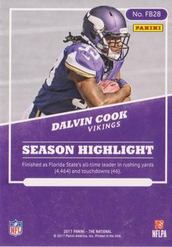 2017 Panini National Convention #FB28 Dalvin Cook Back