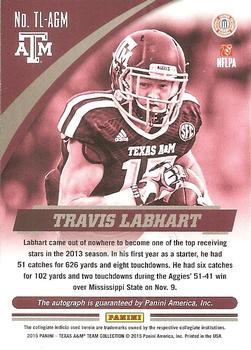 2015 Panini Texas A&M Aggies - Signatures Silver #TL-A&M Travis Labhart Back
