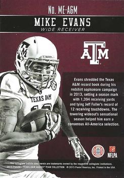 2015 Panini Texas A&M Aggies - Honors Silver #ME-A&M Mike Evans Back