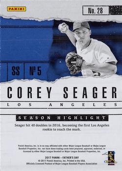 2017 Panini Father's Day #28 Corey Seager Back