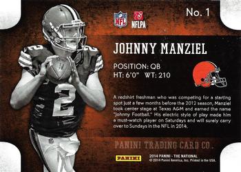 2014 Panini The National VIP Party - Rookies #1 Johnny Manziel Back