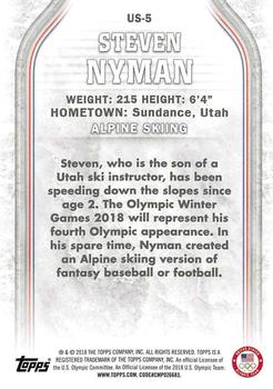 2018 Topps U.S. Olympic & Paralympic Team Hopefuls #US-5 Steven Nyman Back