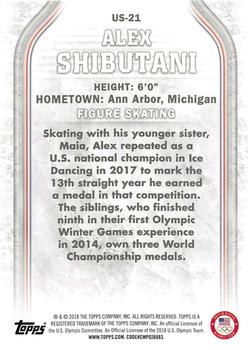 2018 Topps U.S. Olympic & Paralympic Team Hopefuls #US-21 Alex Shibutani Back