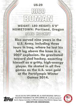 2018 Topps U.S. Olympic & Paralympic Team Hopefuls #US-29 Rico Roman Back