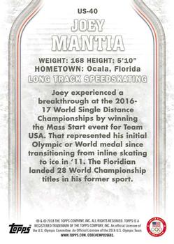 2018 Topps U.S. Olympic & Paralympic Team Hopefuls #US-40 Joey Mantia Back