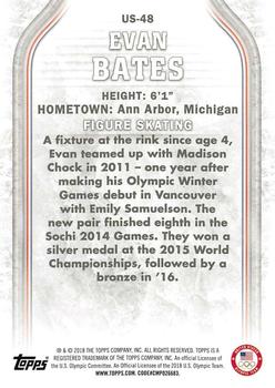 2018 Topps U.S. Olympic & Paralympic Team Hopefuls #US-48 Evan Bates Back