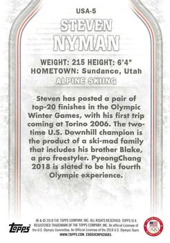 2018 Topps U.S. Olympic & Paralympic Team Hopefuls #USA-5 Steven Nyman Back