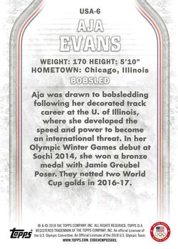 2018 Topps U.S. Olympic & Paralympic Team Hopefuls #USA-6 Aja Evans Back