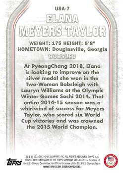 2018 Topps U.S. Olympic & Paralympic Team Hopefuls #USA-7 Elana Meyers Taylor Back