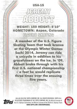 2018 Topps U.S. Olympic & Paralympic Team Hopefuls #USA-15 Jeremy Abbott Back