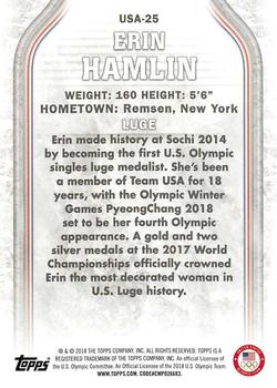 2018 Topps U.S. Olympic & Paralympic Team Hopefuls #USA-25 Erin Hamlin Back
