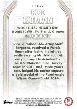 2018 Topps U.S. Olympic & Paralympic Team Hopefuls #USA-27 Rico Roman Back