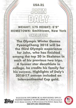 2018 Topps U.S. Olympic & Paralympic Team Hopefuls #USA-31 John Daly Back