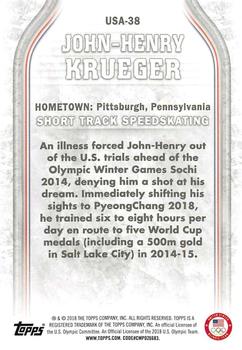 2018 Topps U.S. Olympic & Paralympic Team Hopefuls #USA-38 John-Henry Krueger Back