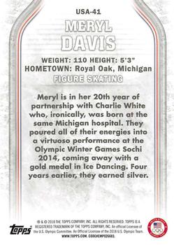 2018 Topps U.S. Olympic & Paralympic Team Hopefuls #USA-41 Meryl Davis Back