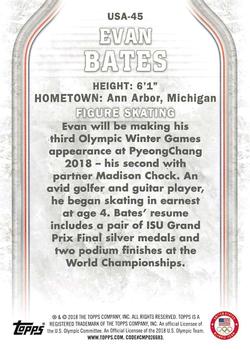 2018 Topps U.S. Olympic & Paralympic Team Hopefuls #USA-45 Evan Bates Back