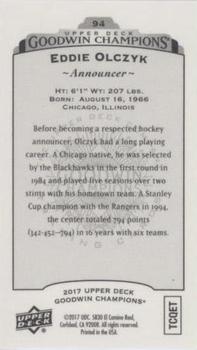 2017 Upper Deck Goodwin Champions - Canvas Minis #94 Ed Olczyk Back