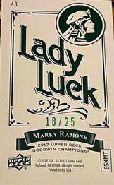 2017 Upper Deck Goodwin Champions - Cloth Lady Luck Minis #48 Marky Ramone Back
