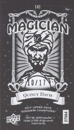 2017 Upper Deck Goodwin Champions - Black Metal Magician Minis #141 Quincy Davis Back