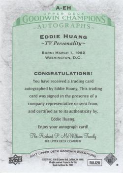 2017 Upper Deck Goodwin Champions - Autographs #A-EH Eddie Huang Back