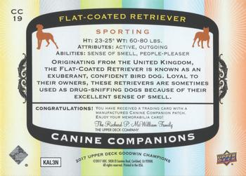 2017 Upper Deck Goodwin Champions - Canine Companion Manufactured Patch #CC19 Flat-Coated Retriever Back