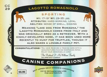 2017 Upper Deck Goodwin Champions - Canine Companion Manufactured Patch #CC29 Lagotto Romagnolo Back