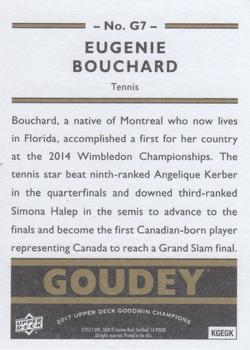 2017 Upper Deck Goodwin Champions - Goudey #G7 Eugenie Bouchard Back