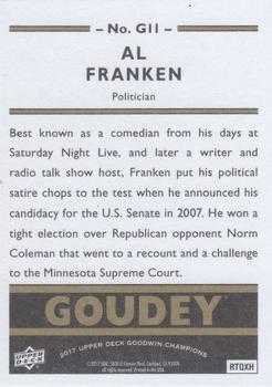 2017 Upper Deck Goodwin Champions - Goudey #G11 Al Franken Back