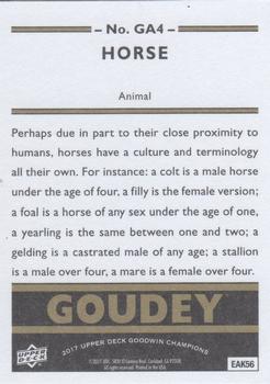 2017 Upper Deck Goodwin Champions - Goudey Animals #GA4 Horse Back
