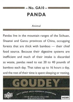 2017 Upper Deck Goodwin Champions - Goudey Animals #GA10 Panda Back