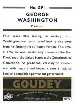 2017 Upper Deck Goodwin Champions - Goudey Presidents #GP1 George Washington Back