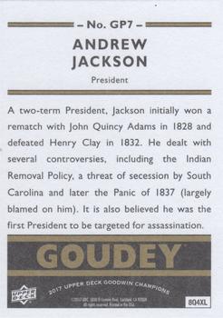 2017 Upper Deck Goodwin Champions - Goudey Presidents #GP7 Andrew Jackson Back