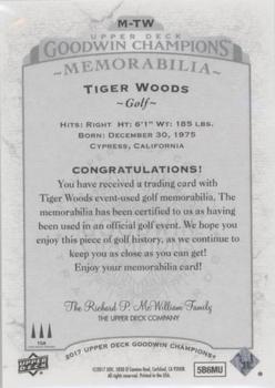 2017 Upper Deck Goodwin Champions - Memorabilia #M-TW Tiger Woods Back