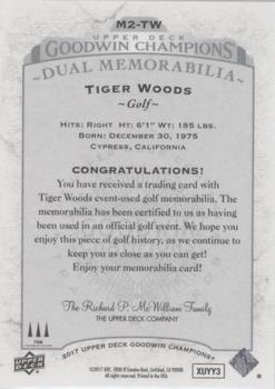 2017 Upper Deck Goodwin Champions - Memorabilia Dual Swatch #M2-TW Tiger Woods Back