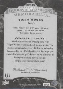 2017 Upper Deck Goodwin Champions - Black and White Memorabilia #BWM-TW Tiger Woods Back