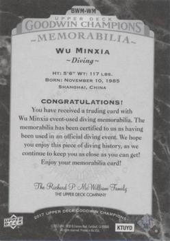 2017 Upper Deck Goodwin Champions - Black and White Memorabilia #BWM-WM Wu Minxia Back