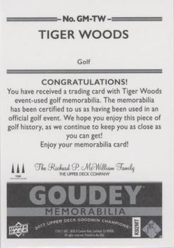 2017 Upper Deck Goodwin Champions - Goudey Memorabilia #GM-TW Tiger Woods Back